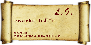 Levendel Irén névjegykártya